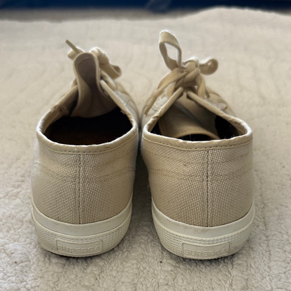 Superga Beige Canvas Lace-Up Sneakers - Picture 6 of 10